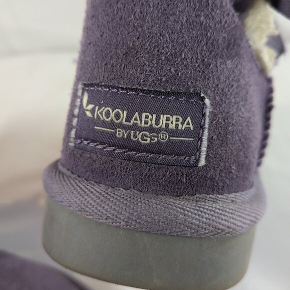 Koolaburra UGG Victoria Short 1019372 Elderberry Purple 3 Kids Suede Lined Boots - Picture 14 of 14